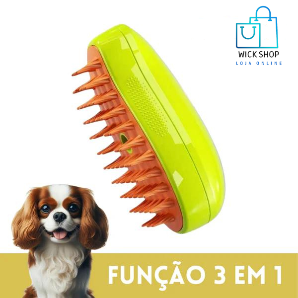 Escova a Vapor PuraPata Recarregável para Cães e Gatos✅