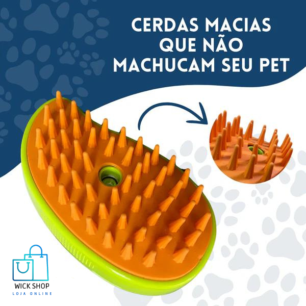 Escova a Vapor PuraPata Recarregável para Cães e Gatos✅